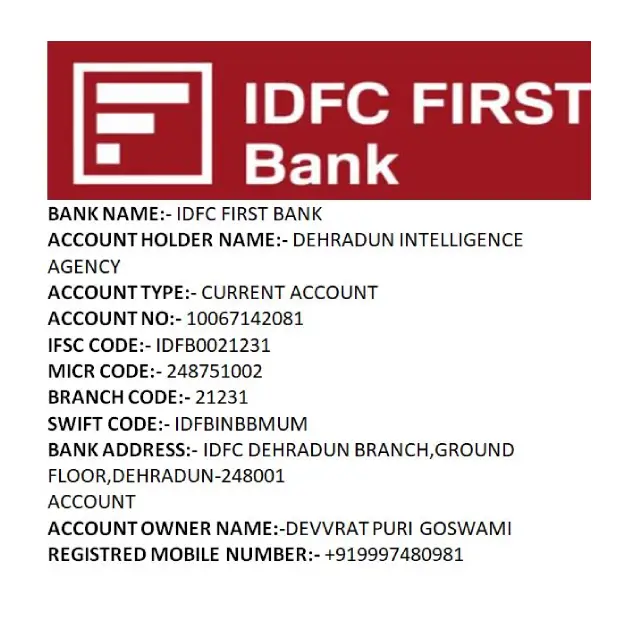 Bank details