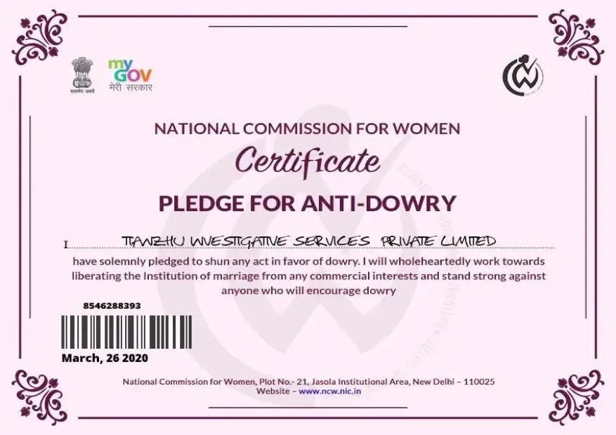 anti dowry pledge